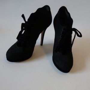 ZORAIDE LACE VELVET LACE-UP HEELED SHOES 6.5 *